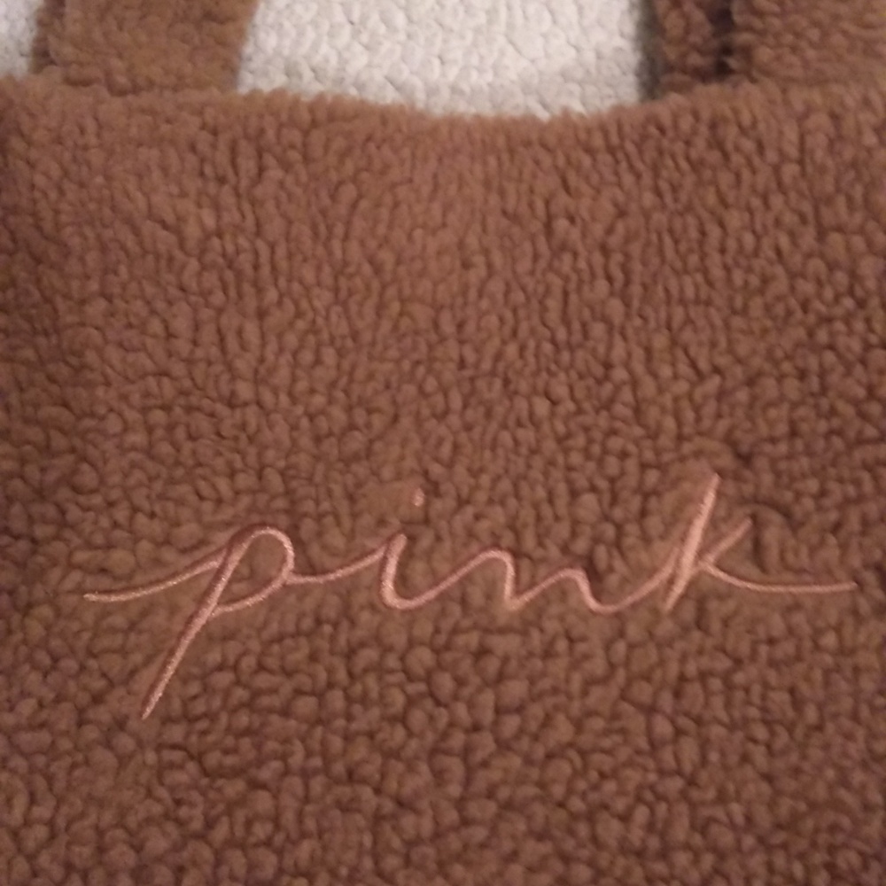 VS/PINK RARE/HTF SHERPA SHOULDER TOTE BAG NWT